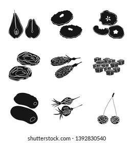 Vector design of vitamin  and nature   symbol. Set of vitamin  and dried  vector icon for stock.