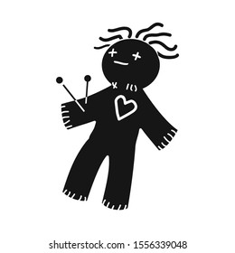 Vector design of voodoo and doll symbol. Web element of voodoo and puppet stock vector illustration.