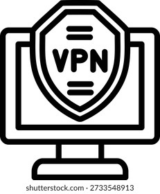 VPN-Symbolstil für Vektordesign