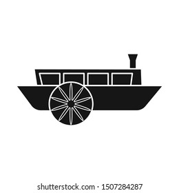 Vector design of wagon and carriage sign. Graphic of wagon and old vector icon for stock.