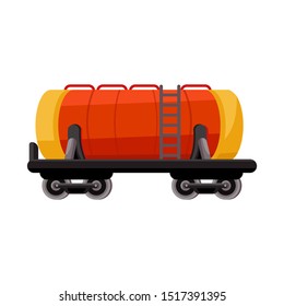 Vector design of wagon and cistern sign. Web element of wagon and tank vector icon for Stock.