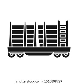 Vector design of wagon and container icon. Graphic of wagon and transportation vector icon for Stock.