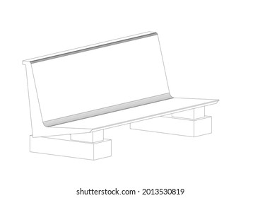  Vector design of a waiting chair or garden chair or patio chair sketch