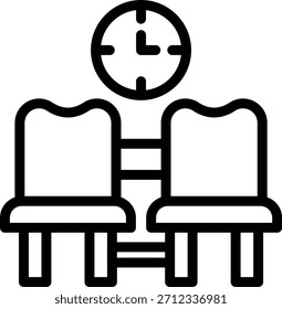 Vectordesign Wartezimmer Symbolstil
