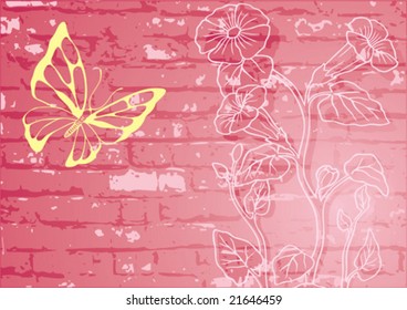 Vector design wall with vegetable element. Background.