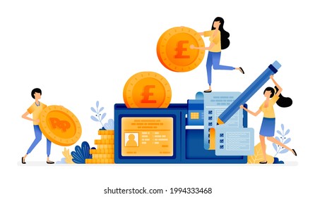 Diseño Vector De Cartera Llena De Monedas, Billetes, Tarjetas De Crédito. Gestionar Gastos Financieros Personales. Alfabetización financiera. La Ilustración Puede Ser Para Sitios Web, Afiches, Banners, Aplicaciones Móviles, Web, Medios Sociales