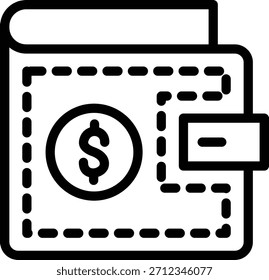 Estilo de Ícone de Wallet de Design de Vetor