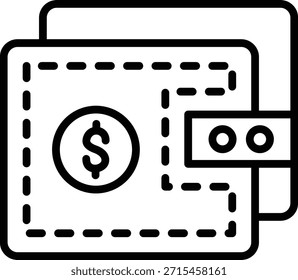 Estilo del icono de la cartera de diseño de Vector