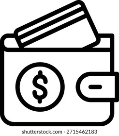 Estilo de Ícone de Wallet de Design de Vetor