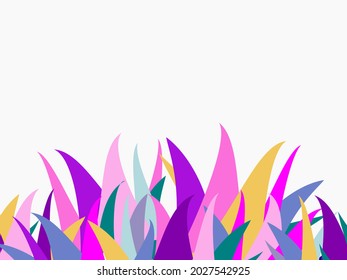 Diseño vectorial de papel pintado o fondo con color pastel de hojas. Tono de color rosa y púrpura. 