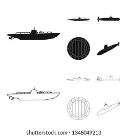Vector design of war  and ship icon. Collection of war  and fleet stock vector illustration.