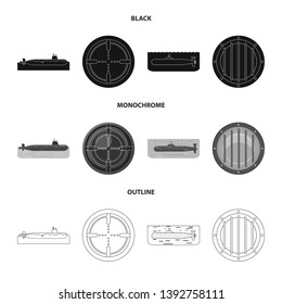 Vector design of war  and ship icon. Set of war  and fleet stock symbol for web.