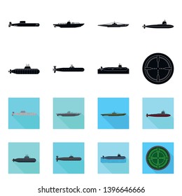 Vector design  war  and ship icon. Set  war  and fleet stock vector illustration.