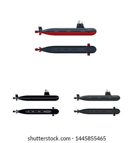 Vector design of war and ship icon. Set of war and fleet stock symbol for web.
