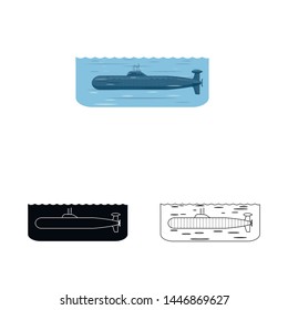Vector design of war and ship icon. Set of war and fleet stock symbol for web.