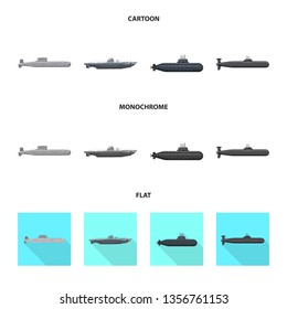 Vector design of war  and ship logo. Collection of war  and fleet stock vector illustration.
