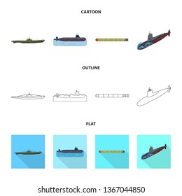Vector design of war  and ship logo. Set of war  and fleet vector icon for stock.