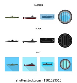 Vector design of war  and ship logo. Collection of war  and fleet vector icon for stock.