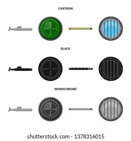 Vector design of war  and ship sign. Collection of war  and fleet vector icon for stock.