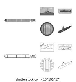 Vector design of war  and ship symbol. Collection of war  and fleet stock symbol for web.
