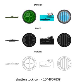 Vector design of war  and ship symbol. Collection of war  and fleet vector icon for stock.