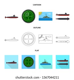 Vector design of war  and ship symbol. Set of war  and fleet vector icon for stock.