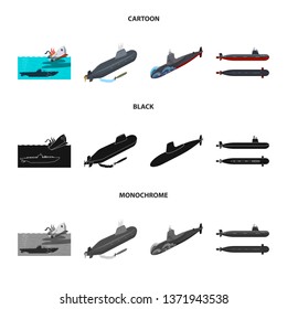 Vector design of war  and ship symbol. Set of war  and fleet stock symbol for web.