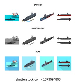 Vector design of war  and ship symbol. Collection of war  and fleet stock symbol for web.