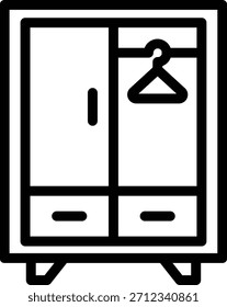 Estilo del icono del guardarropa del diseño del Vector