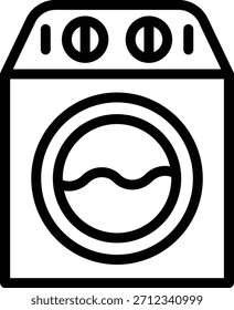 Estilo del icono de la lavadora del diseño del Vector