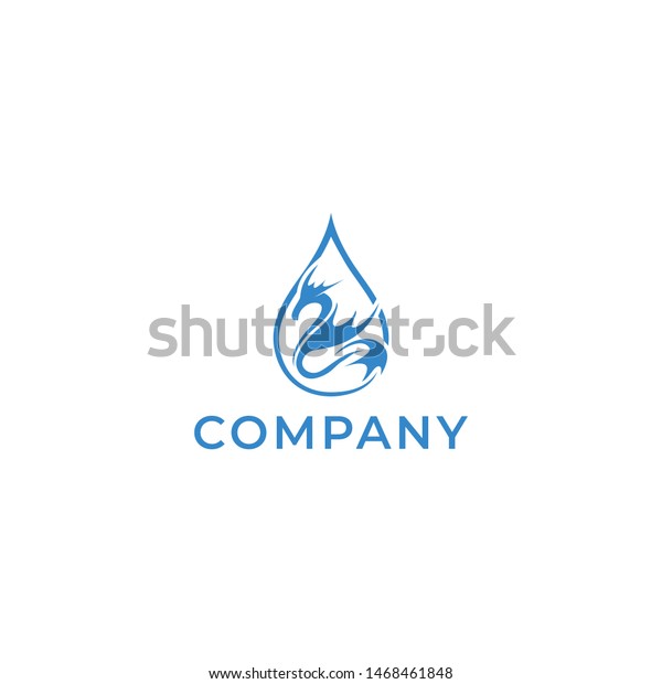 Vector Design Water Dragon Logo Template Stock Vector (Royalty Free