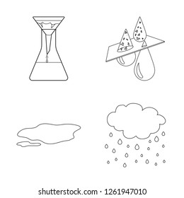 Vector design of water and drop icon. Set of water and splash stock vector illustration.