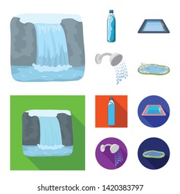 Vector design of water and drop icon. Collection of water and splash vector icon for stock.