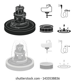 Vector design of water and drop icon. Collection of water and splash stock vector illustration.