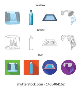 Vector design of water and drop icon. Set of water and splash vector icon for stock.