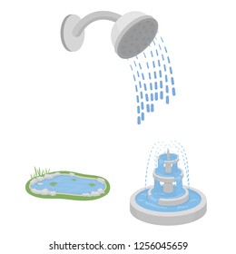 Vector design of water and drop logo. Collection of water and splash stock vector illustration.
