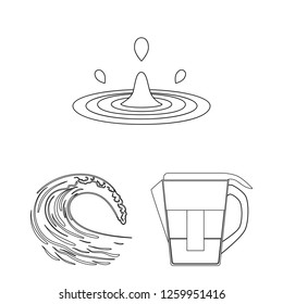 Vector design of water and drop logo. Collection of water and splash stock vector illustration.
