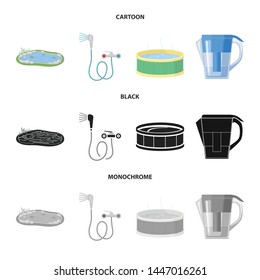 Vector design of water and drop logo. Set of water and splash vector icon for stock.
