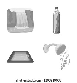 Vector design of water and drop sign. Set of water and splash stock vector illustration.