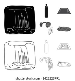 Vector design of water and drop symbol. Set of water and splash vector icon for stock.