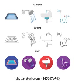 Vector design of water and drop symbol. Collection of water and splash vector icon for stock.