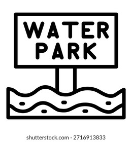 Estilo del icono del parque acuático del diseño del Vector