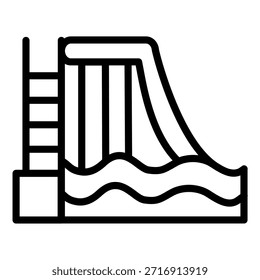 Estilo del icono del tobogán acuático del diseño del Vector