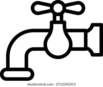 Estilo del icono del grifo de agua del diseño del Vector