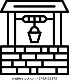 Estilo del icono del pozo de agua del diseño del Vector