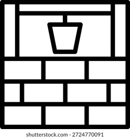 Estilo del icono del pozo de agua del diseño del Vector