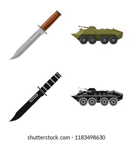 Vector design of weapon and gun icon. Collection of weapon and army stock symbol for web.
