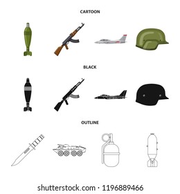 Vector design of weapon and gun icon. Collection of weapon and army stock symbol for web.