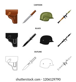 Vector design of weapon and gun icon. Set of weapon and army stock symbol for web.