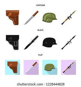 Vector design of weapon and gun icon. Collection of weapon and army stock vector illustration.